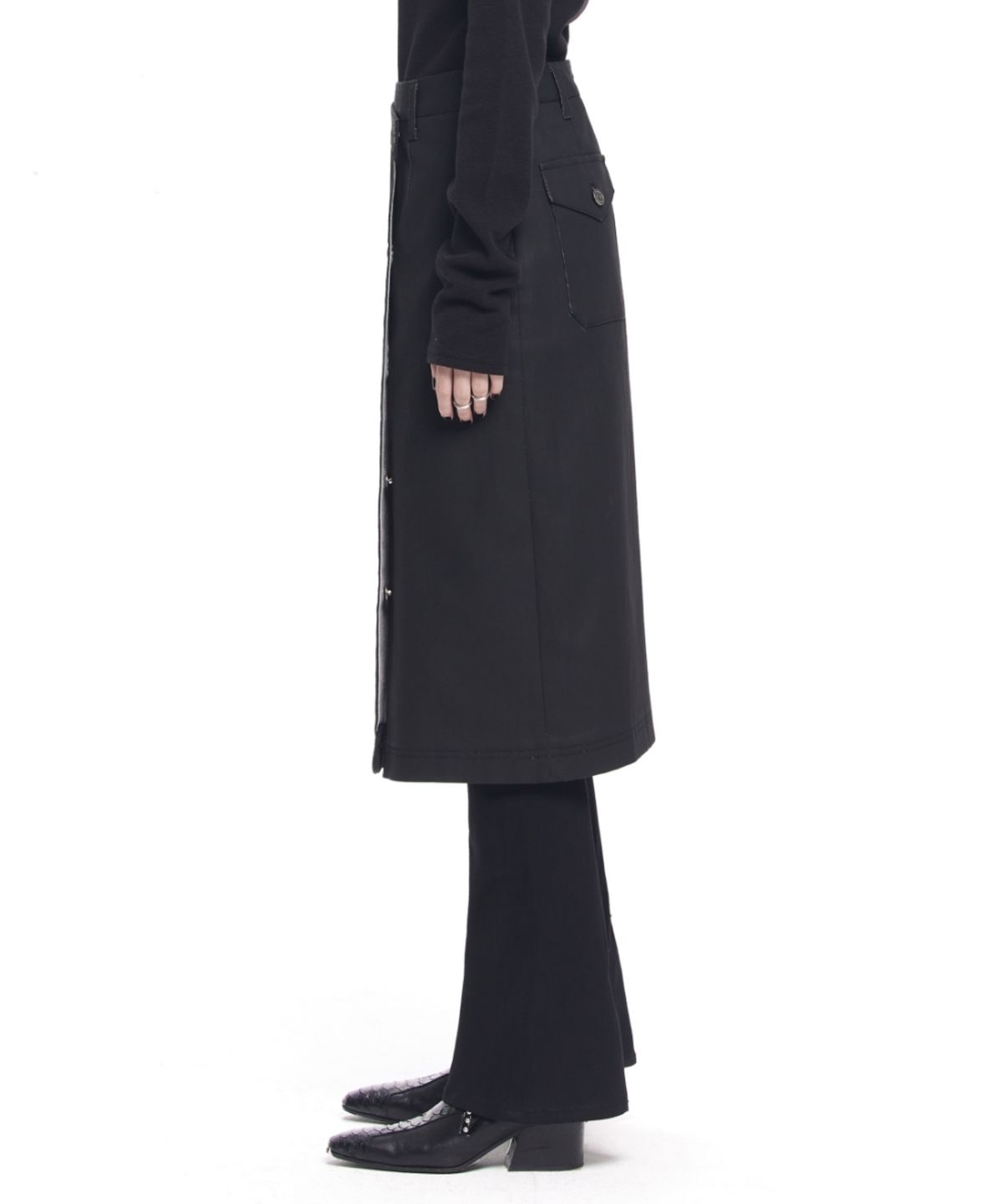 메종미네드(MAISON MINED) (W) DARKNESS OVER WRAP SKIRT