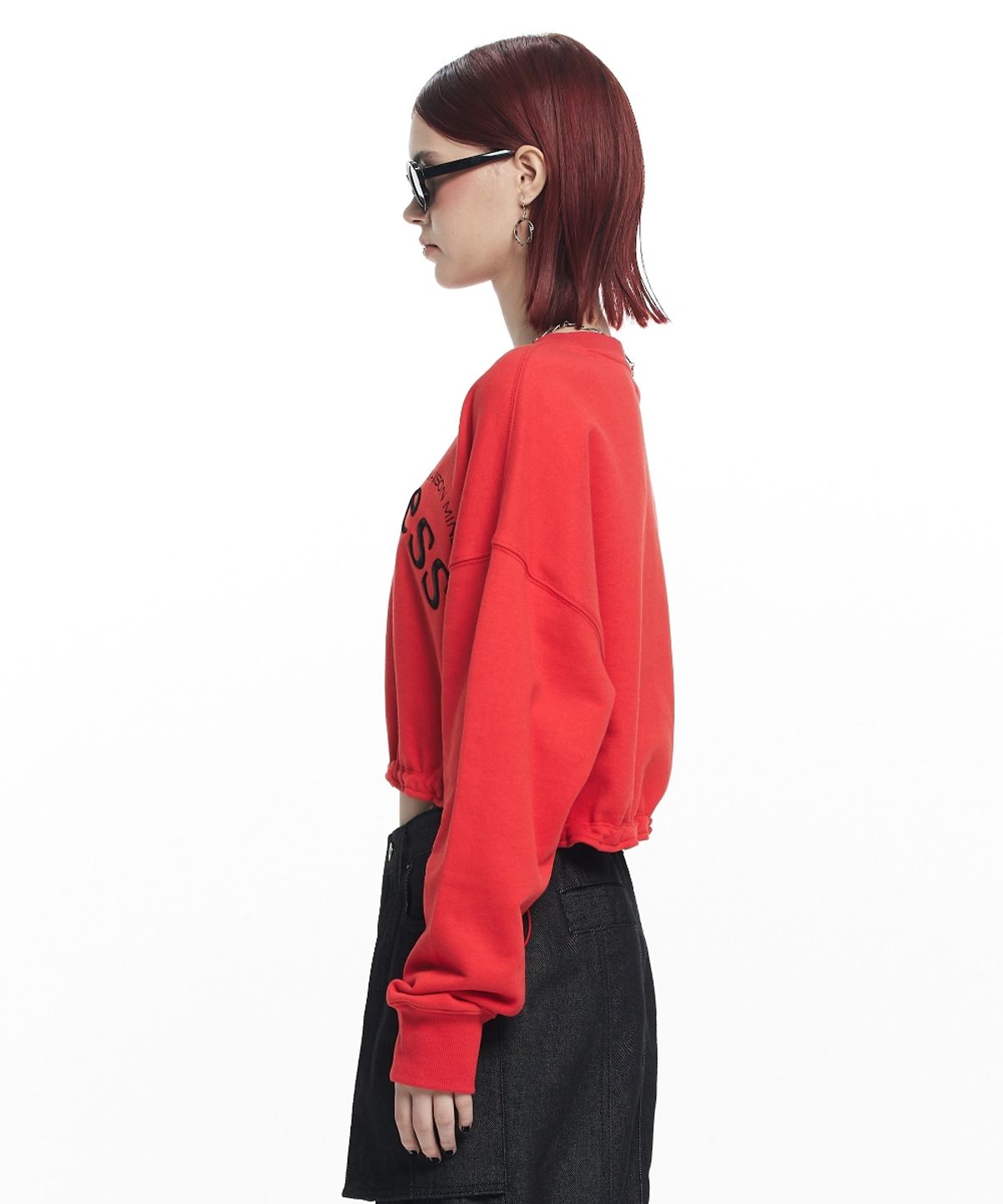 메종미네드(MAISON MINED) (W) GODDESS LOGO CROP MTM RED