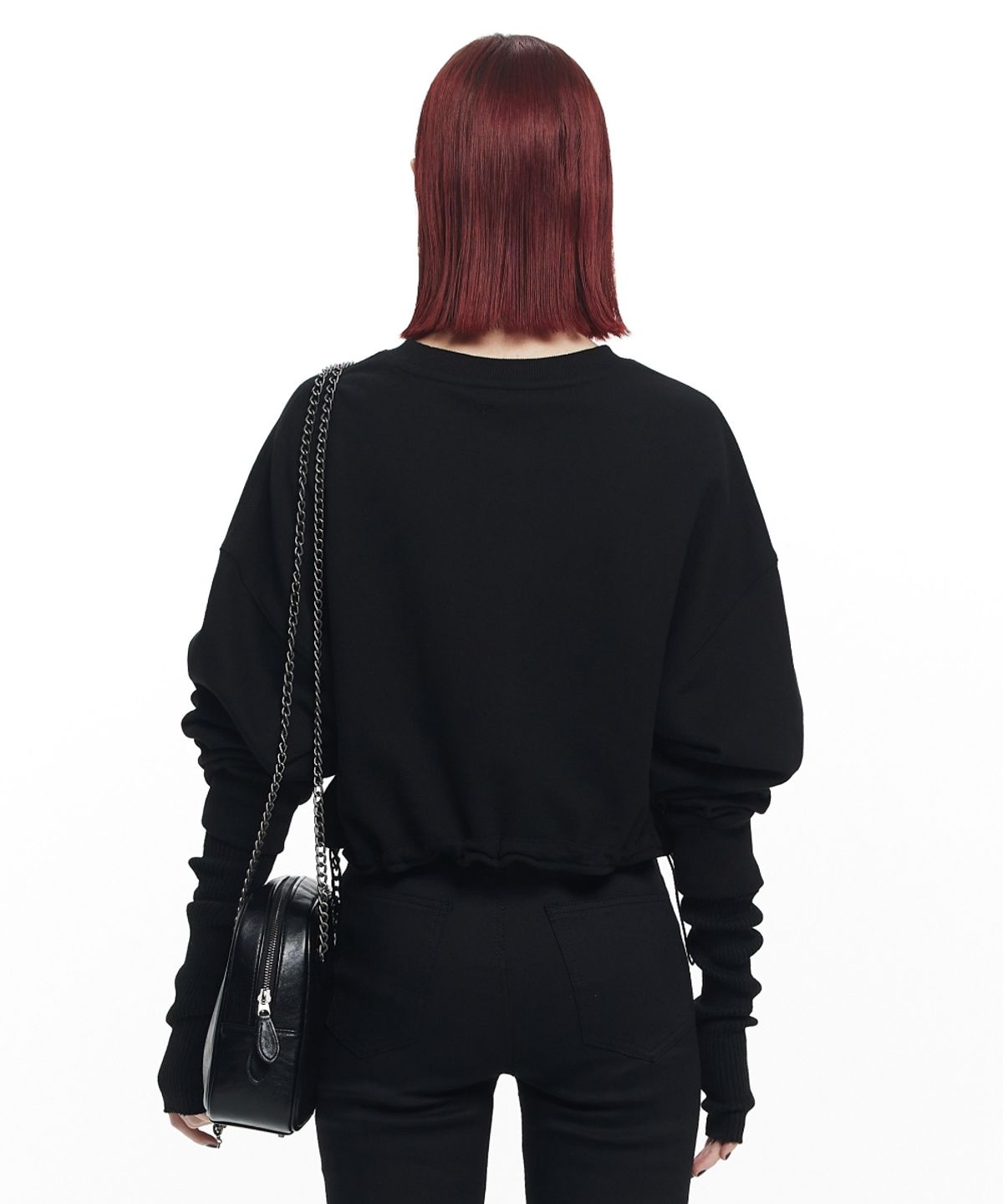 메종미네드(MAISON MINED) (W) GODDESS LOGO CROP MTM BLACK