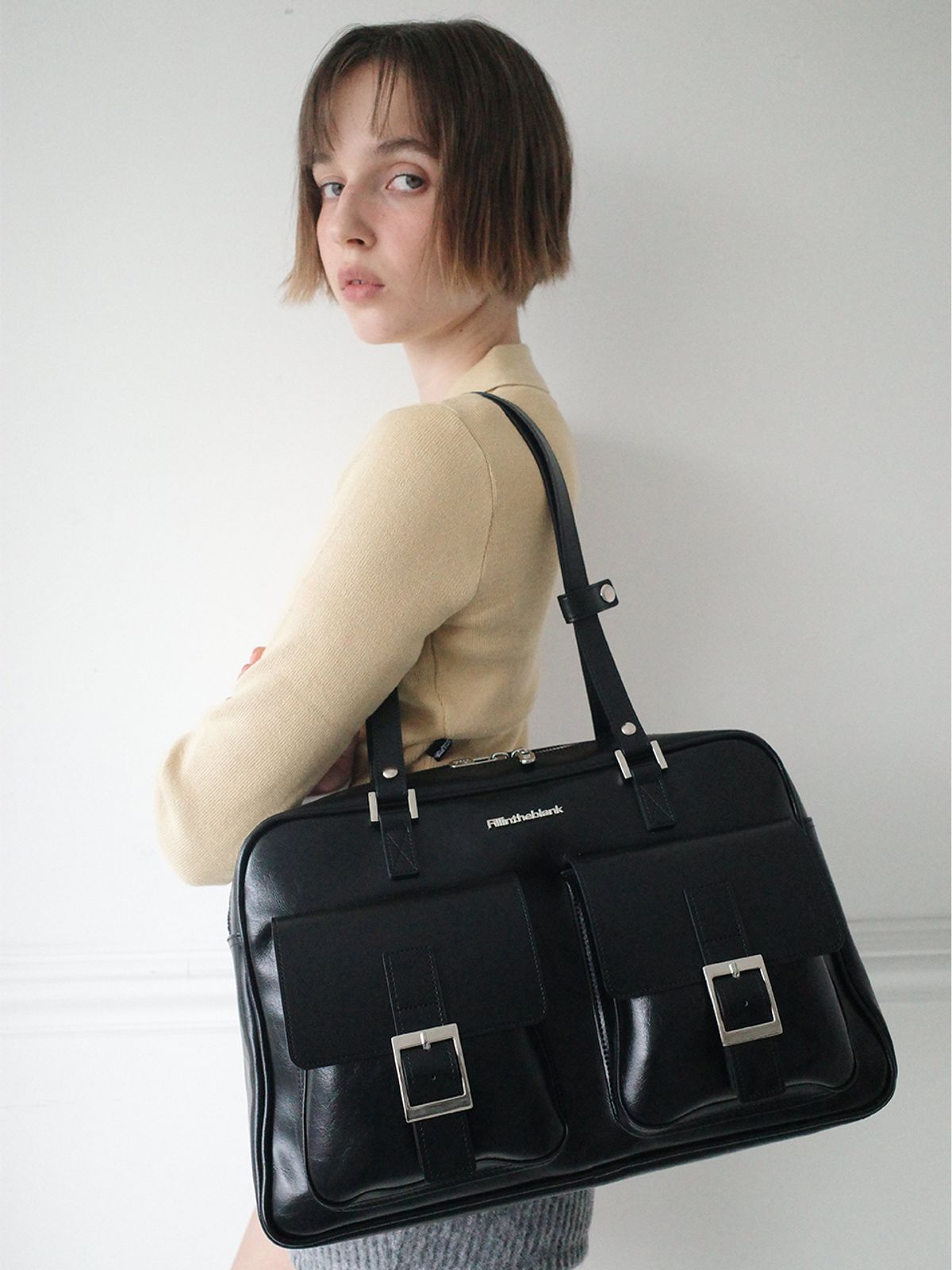필인더블랭크(FILLINTHEBLANK) PK Shoulder Bag (black)