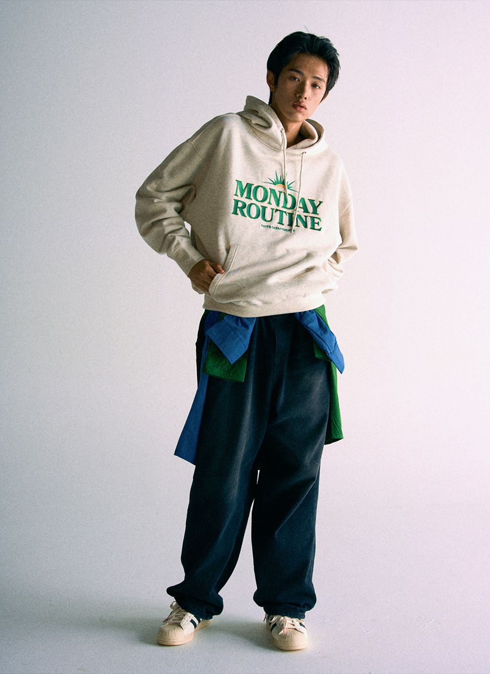 MUSINSA | PHYPS MONDAY ROUTINE STITCH HOODIE_OATMEAL