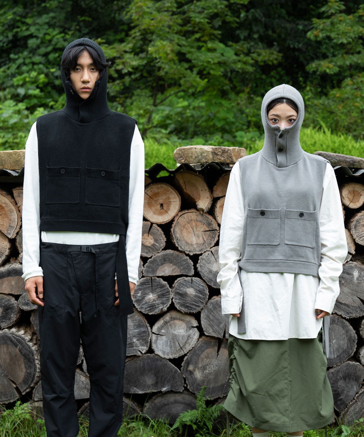 MUSINSA公式 | GLACK GNT013バラクラバニットベスト（GRAY）