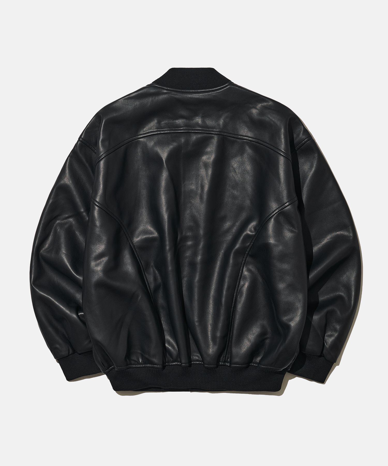 MUSINSA | TAKEASY Buffing Leather Varsity Jacket (Green)
