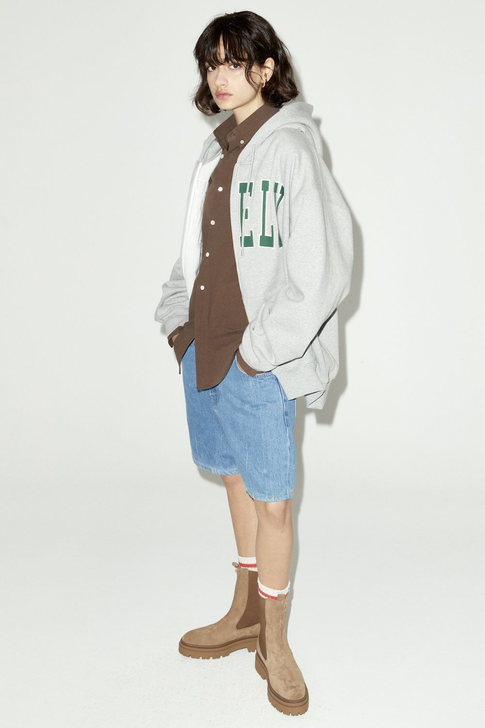 MUSINSA公式 | NOHANT LONELY/LOVELY FLUFF HOODIE ZIP-UP GRAY