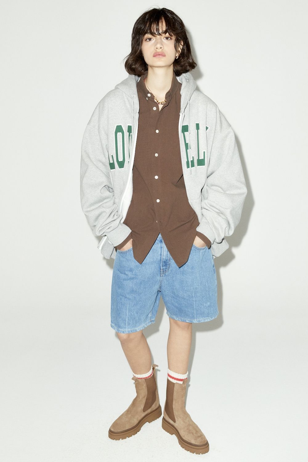MUSINSA | NOHANT LONELY/LOVELY FLUFF HOODIE ZIP-UP GRAY