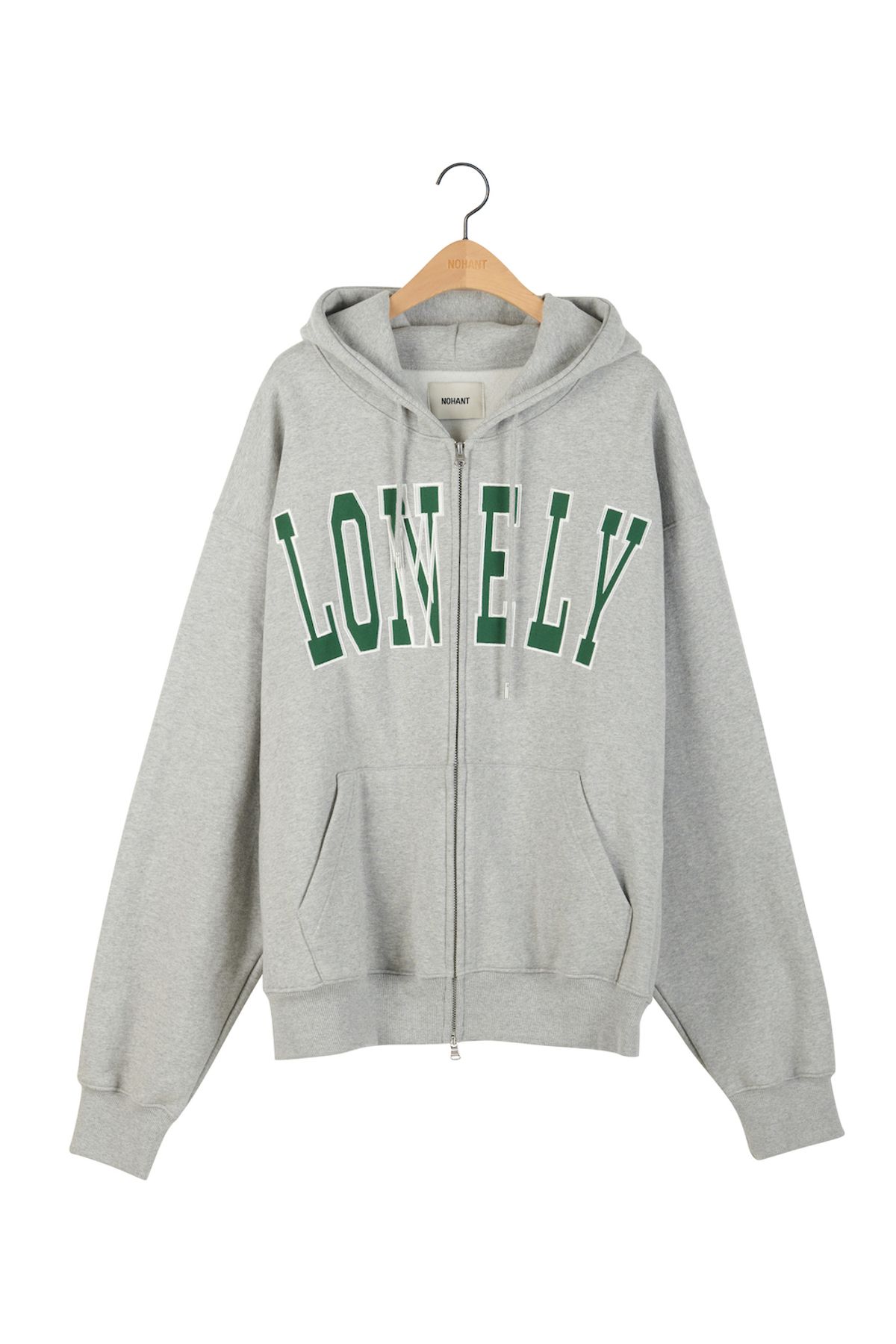 노앙(NOHANT) LONELY/LOVELY FLUFF HOODIE ZIP-UP GRAY