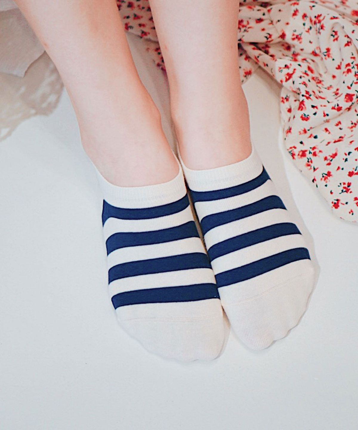 알엔오티(RNOT) [3set] Emotion Stripe Fake Socks
