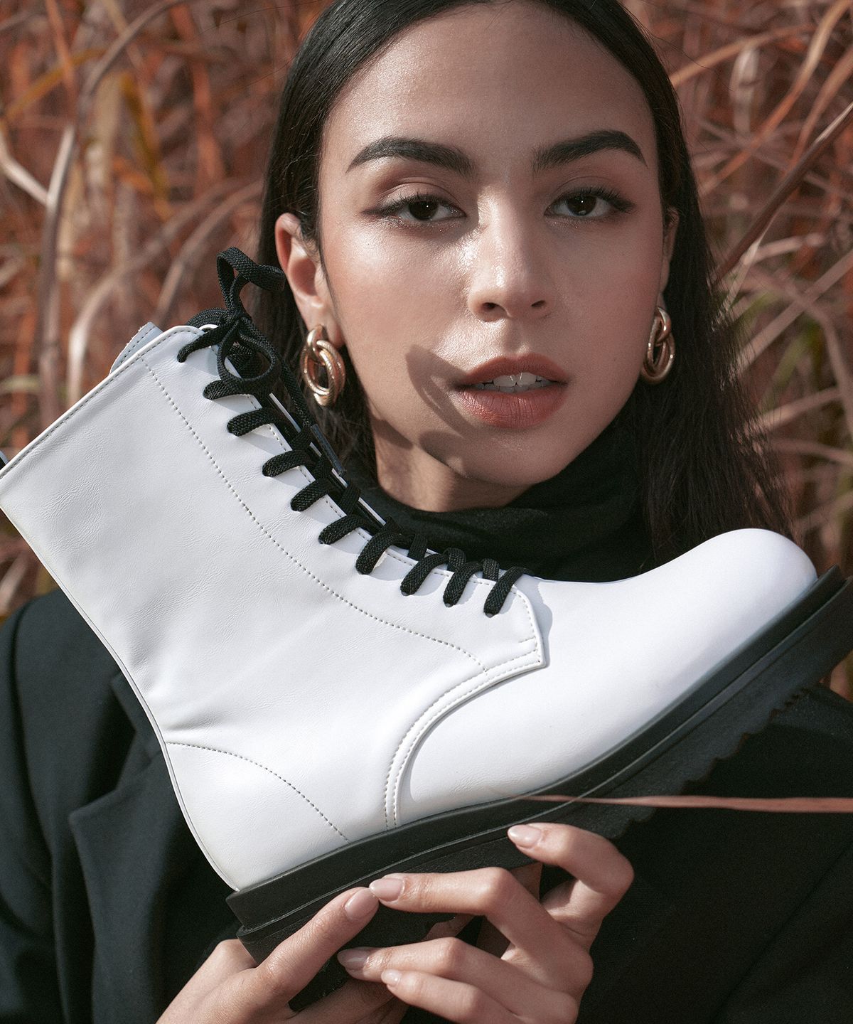 슈하이(SHOEHI) 비앙카 레이스업 워커 부츠 B1515 (3 Colors)