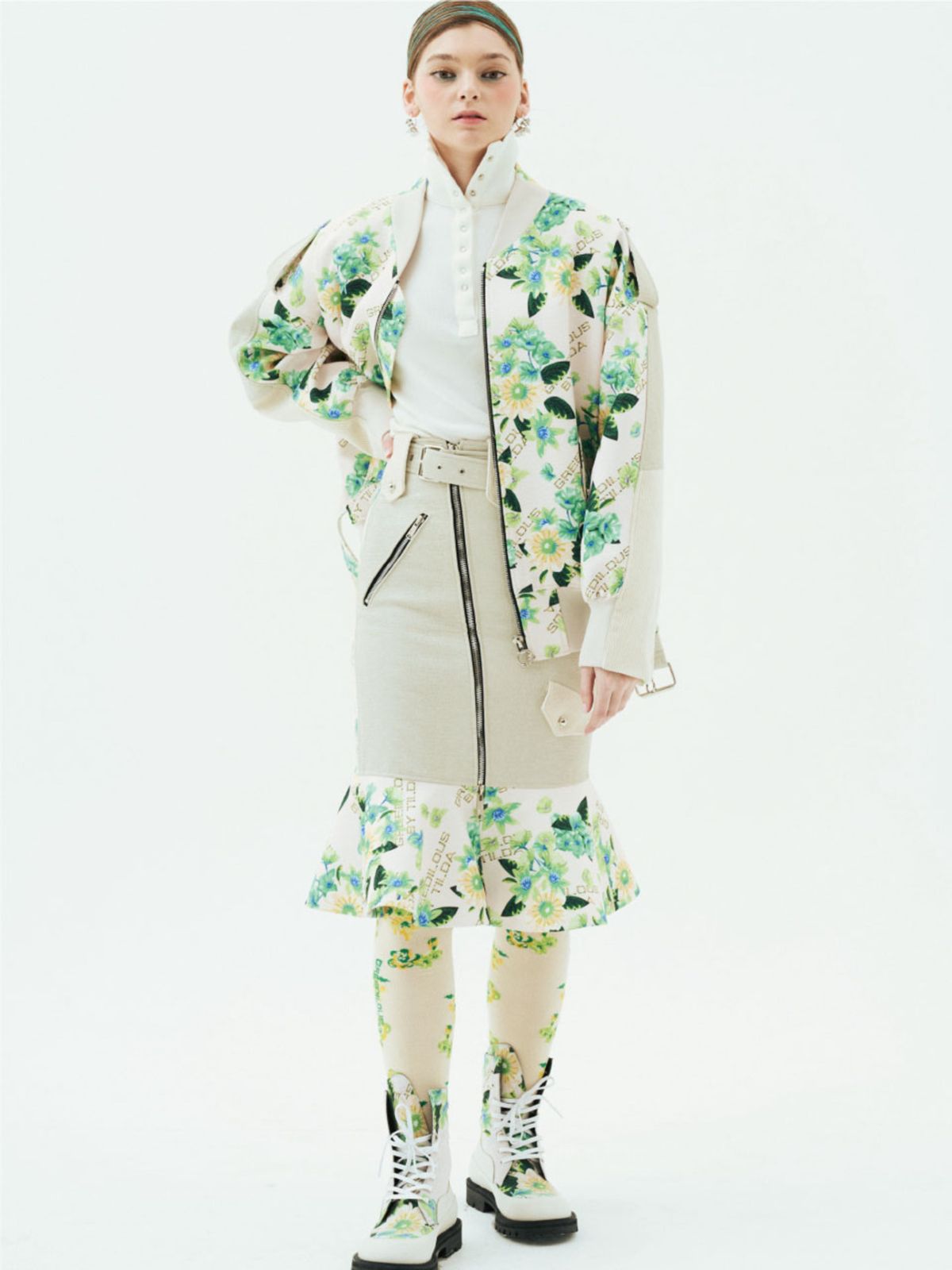 그리디어스(GREEDILOUS) Crocodile Fit & Flare Midi Skirt