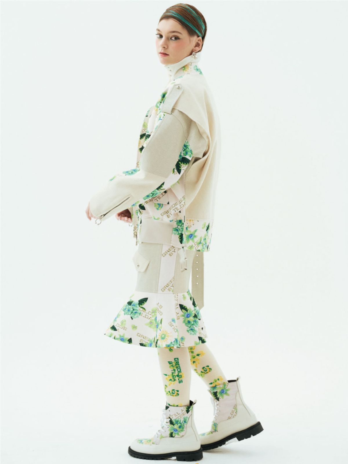 그리디어스(GREEDILOUS) Crocodile Fit & Flare Midi Skirt