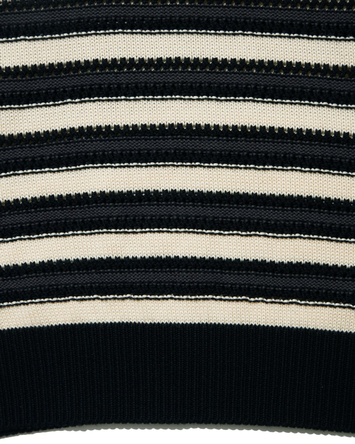 비슬로우(BESLOW) STRIPE PUNCHING KNIT VEST BLACK