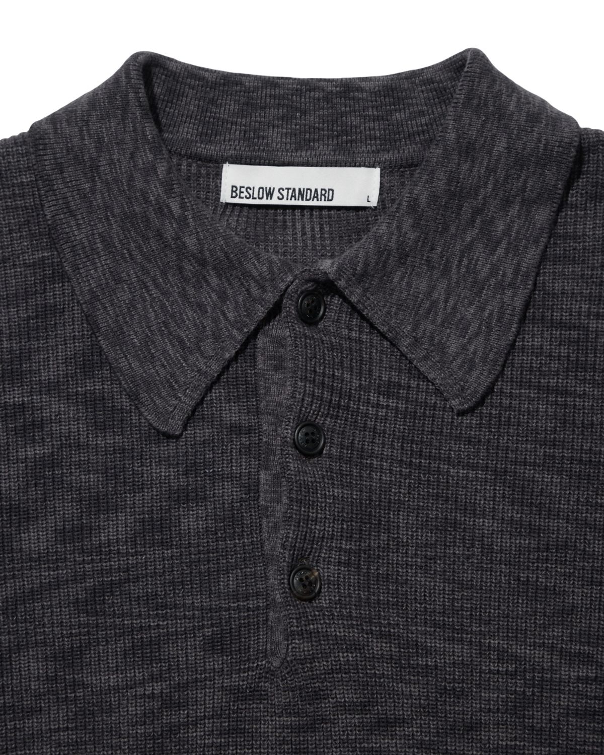 비슬로우(BESLOW) LONG SLEEVE COLLAR KNIT DARK GREY