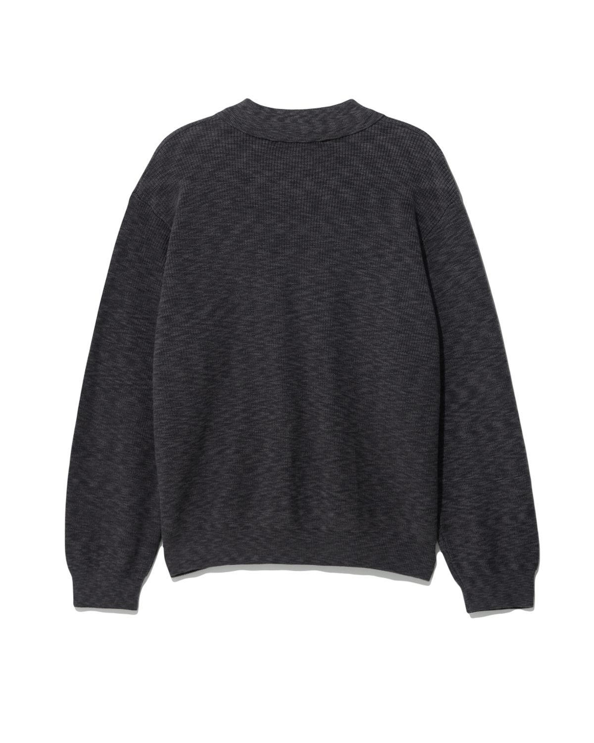비슬로우(BESLOW) LONG SLEEVE COLLAR KNIT DARK GREY
