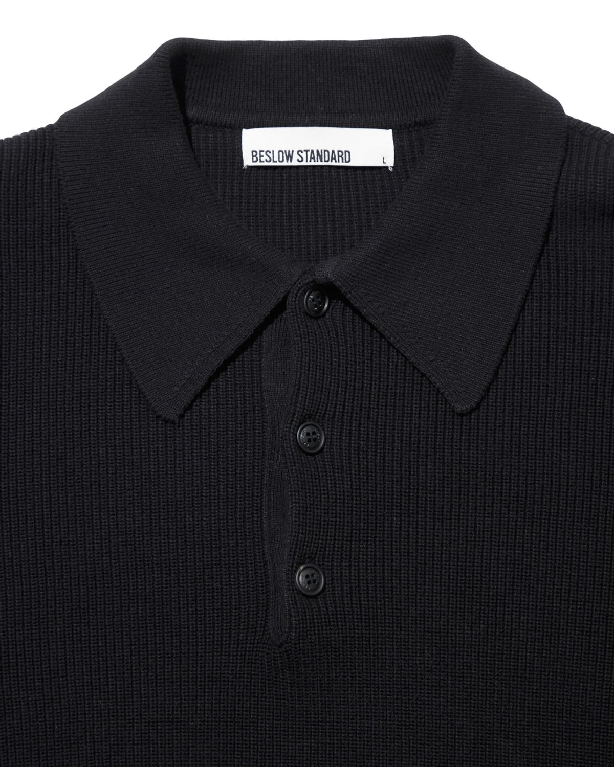 비슬로우(BESLOW) LONG SLEEVE COLLAR KNIT BLACK