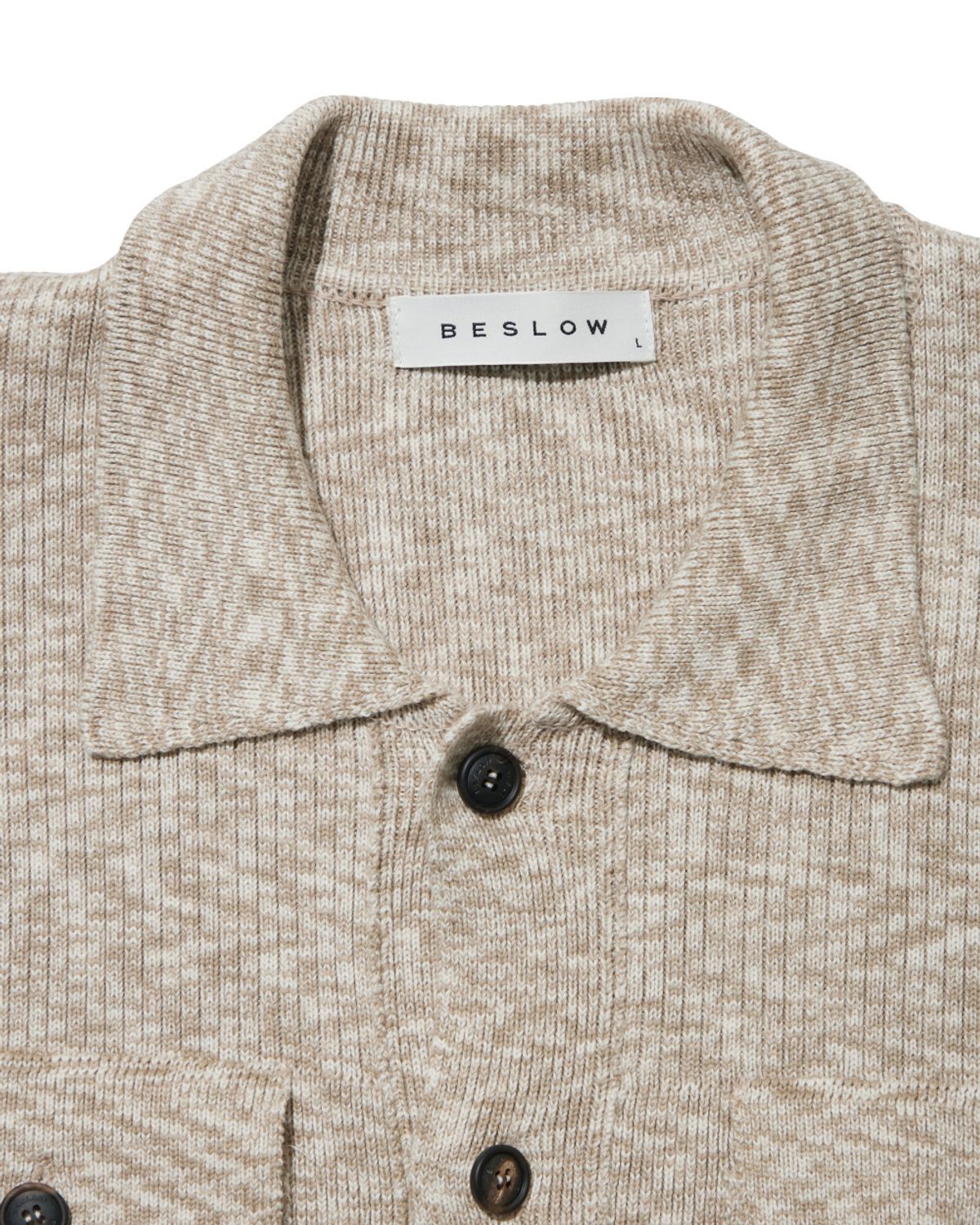 비슬로우(BESLOW) OVERSIZED KNITTED JACKET OATMEAL
