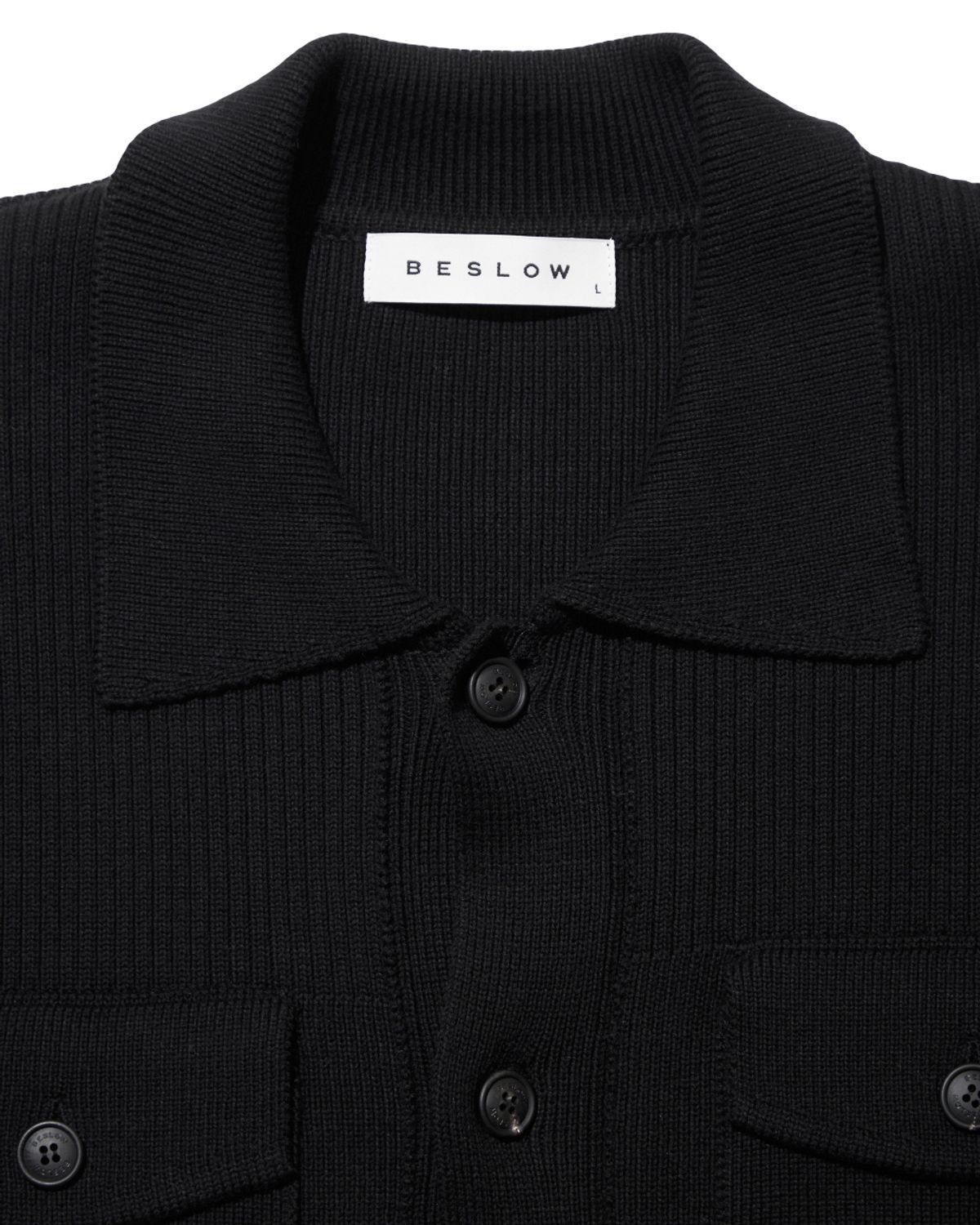 비슬로우(BESLOW) OVERSIZED KNITTED JACKET BLACK