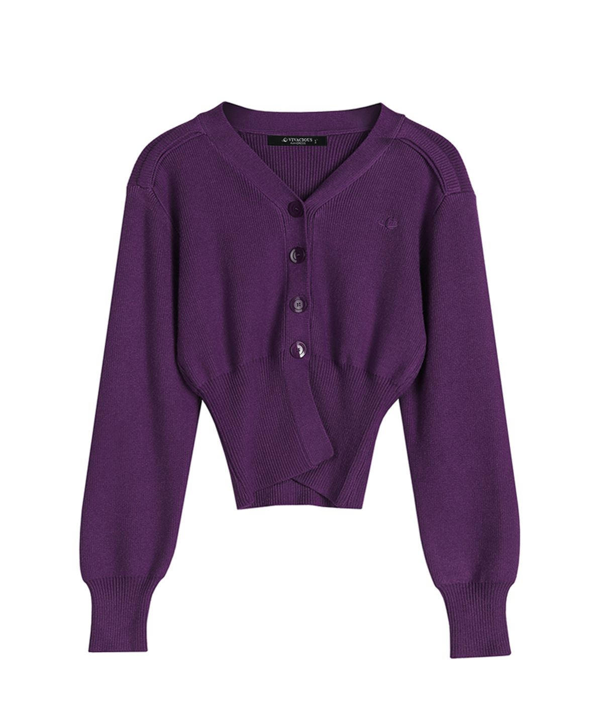어반드레스(AVANDRESS) Balloon Ribbed Cardigan BLACK