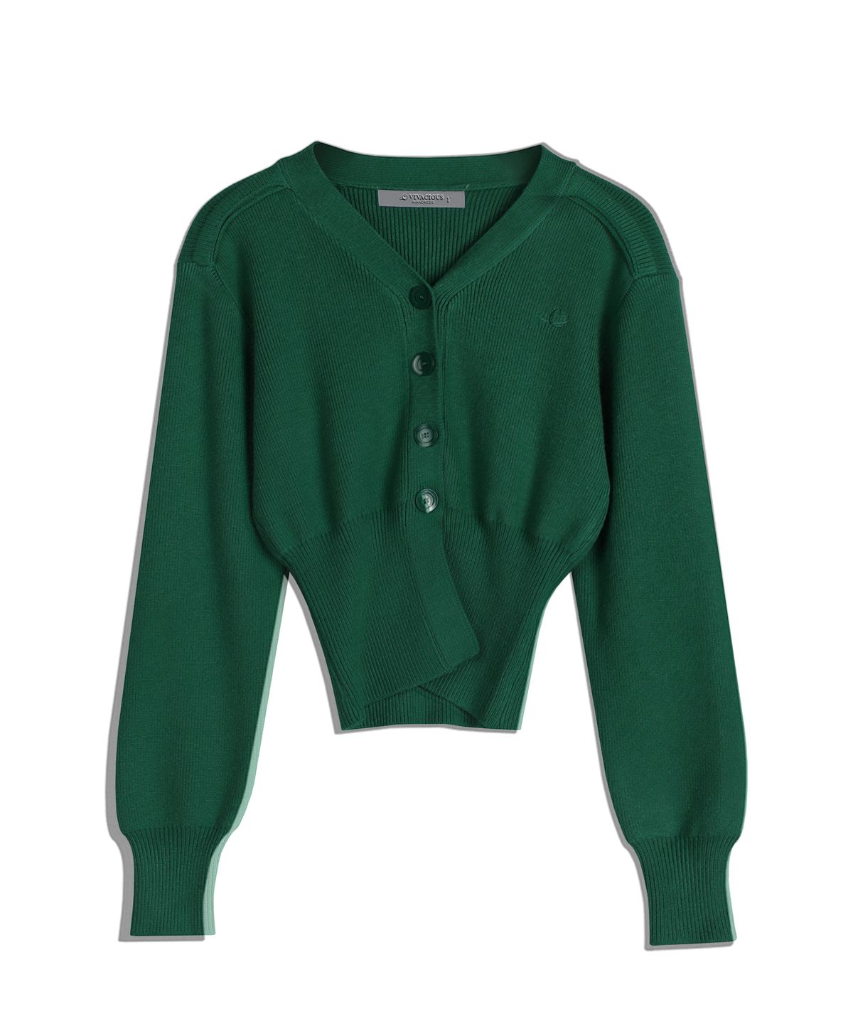 어반드레스(AVANDRESS) Balloon Ribbed Cardigan BLACK