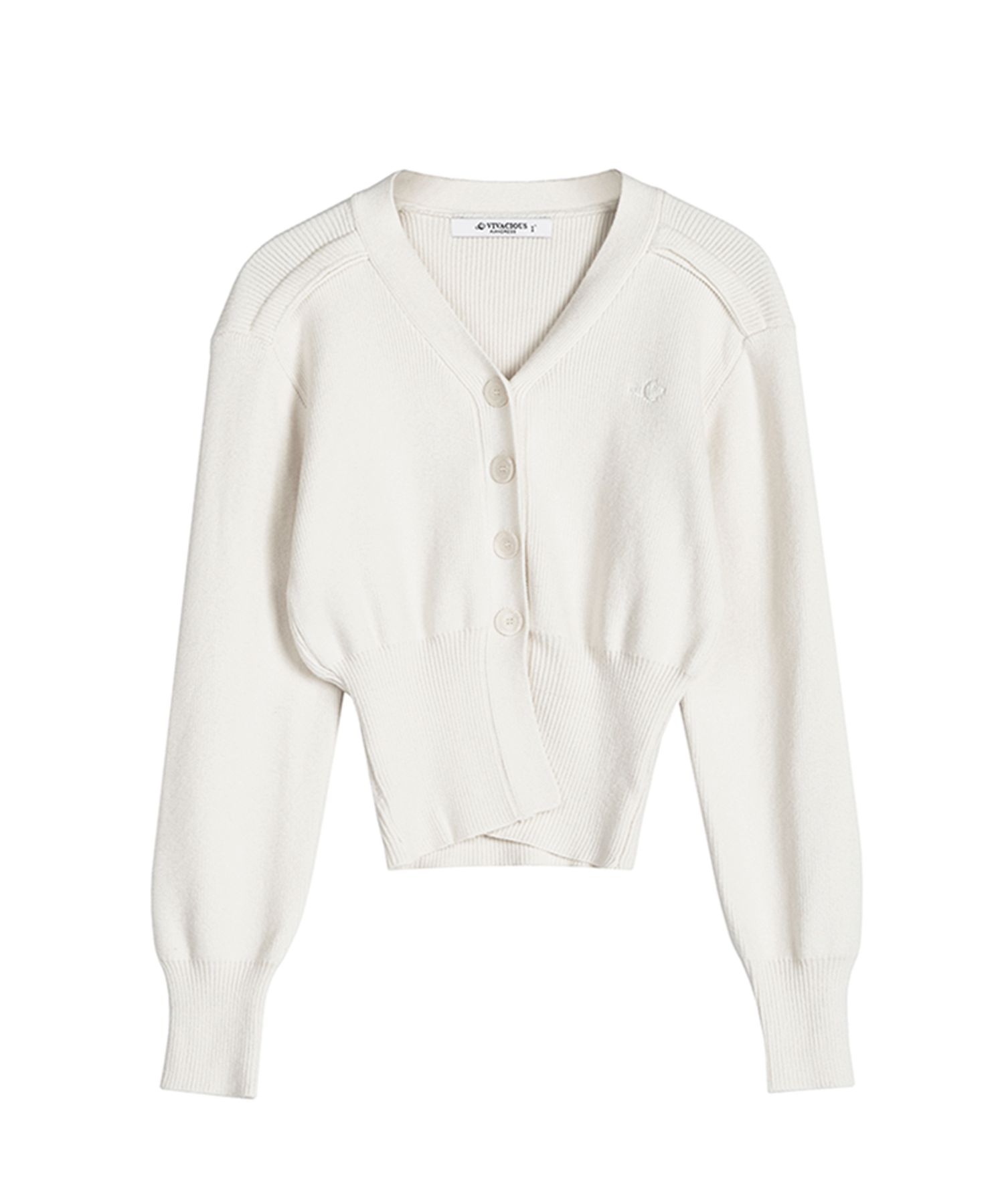 MUSINSA | AVANDRESS Balloon Ribbed Cardigan CHARCOAL