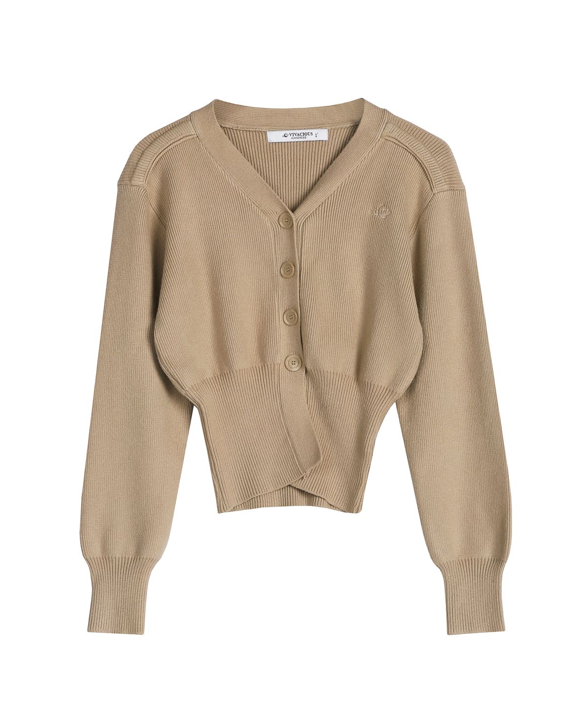 어반드레스(AVANDRESS) Balloon Ribbed Cardigan GREEN