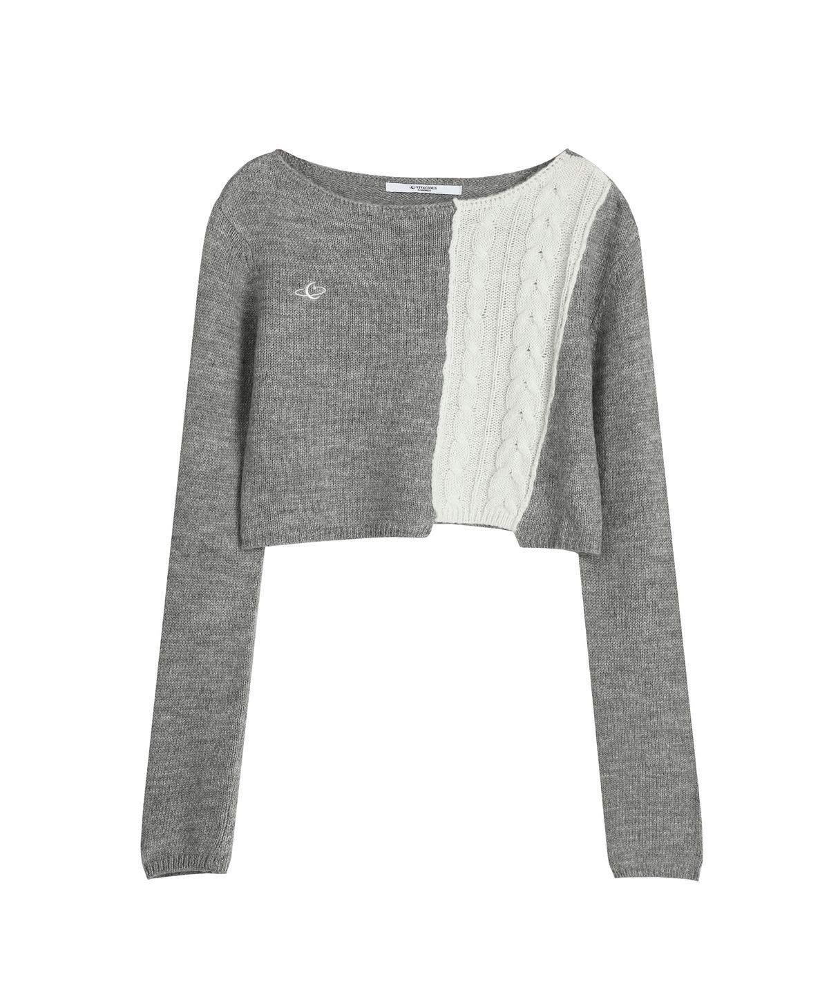 어반드레스(AVANDRESS) Half Patchwork Knitwear KHAKI