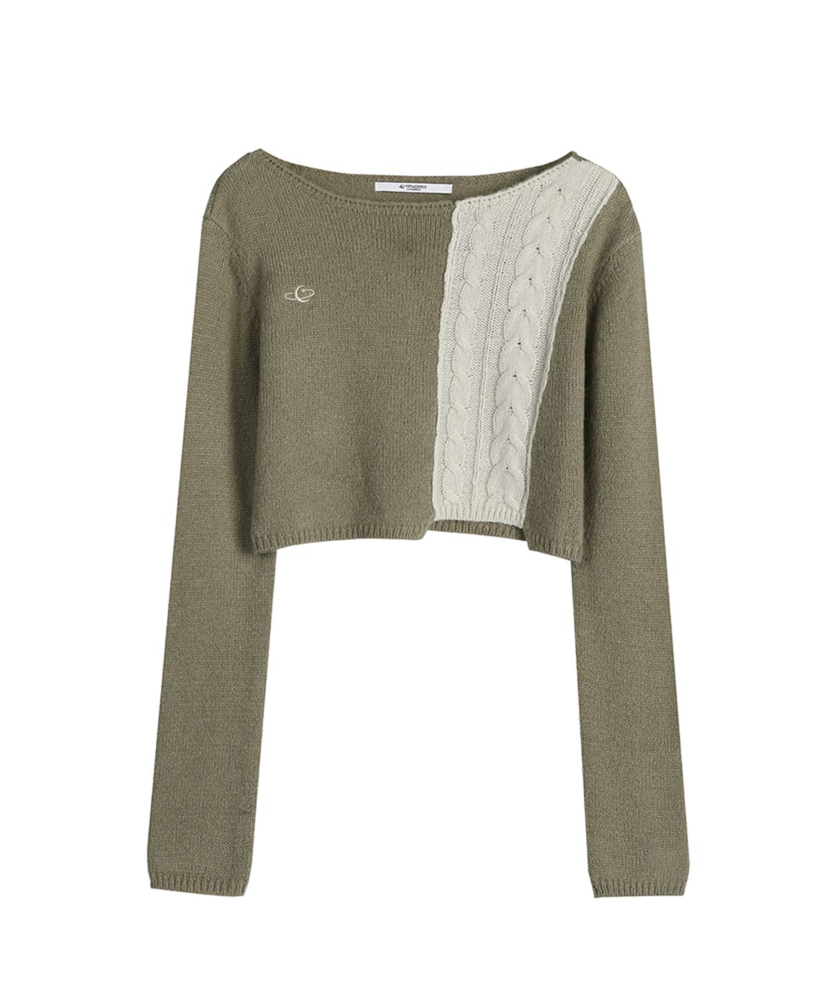 어반드레스(AVANDRESS) Half Patchwork Knitwear KHAKI