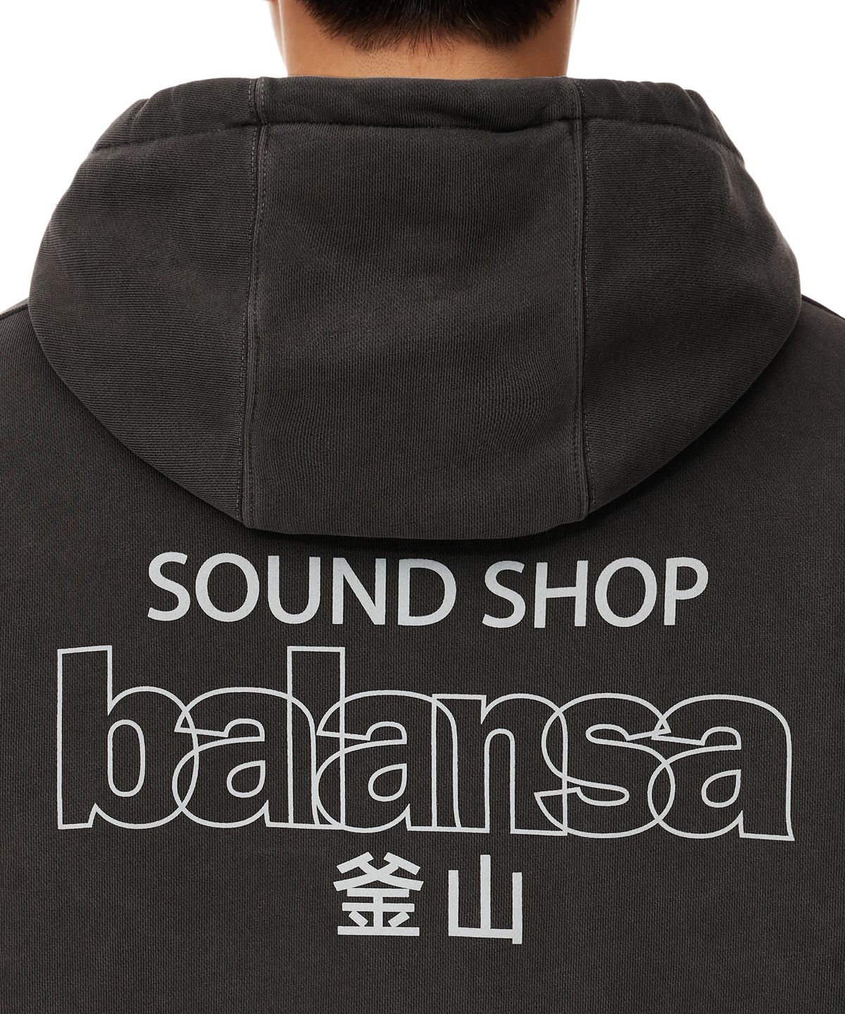 발란사(BALANSA) SSB LOGO GARMENT DYEING HOODIE(BLACK)