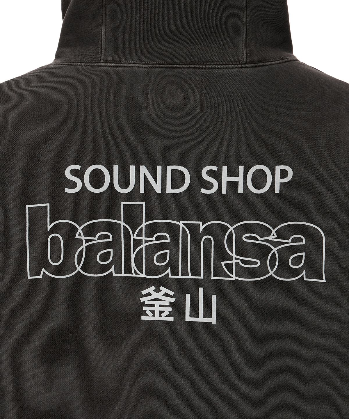 발란사(BALANSA) SSB LOGO GARMENT DYEING HOODIE(BLACK)