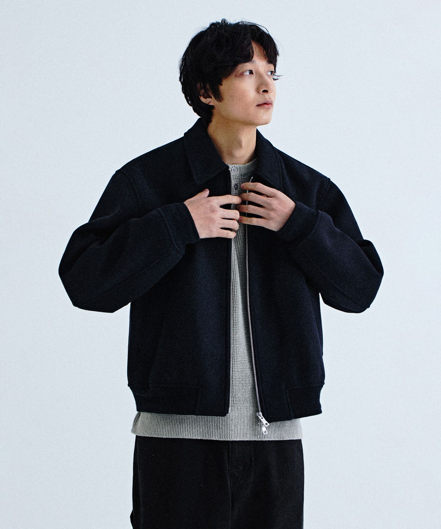 MUSINSA | KIIMUIR [25SS] WOOL Varsity Jacket_Black