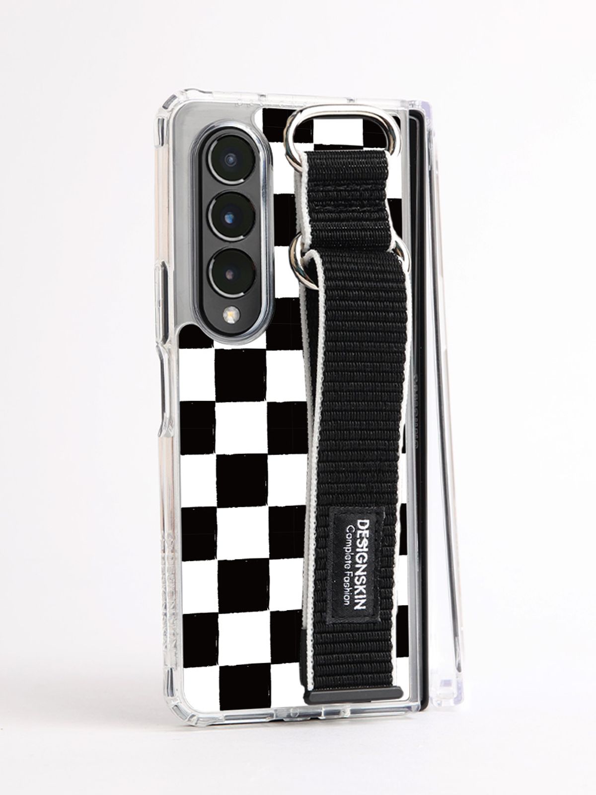 디자인스킨(DESIGNSKIN) 갤럭시Z폴드4 피닉스 프로 스포티스트랩 케이스-체커보드 블랙