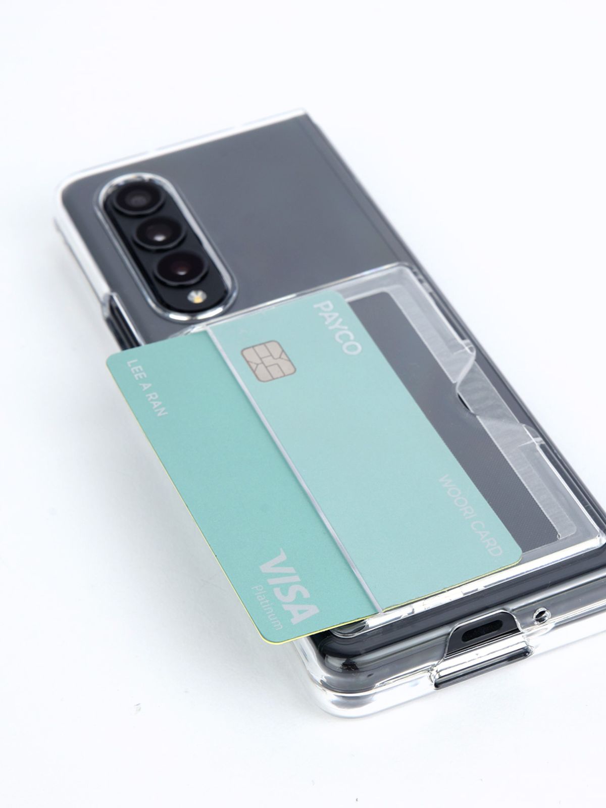 디자인스킨(DESIGNSKIN) 갤럭시Z폴드4 피닉스 프로 카드슬롯 케이스 - 클리어