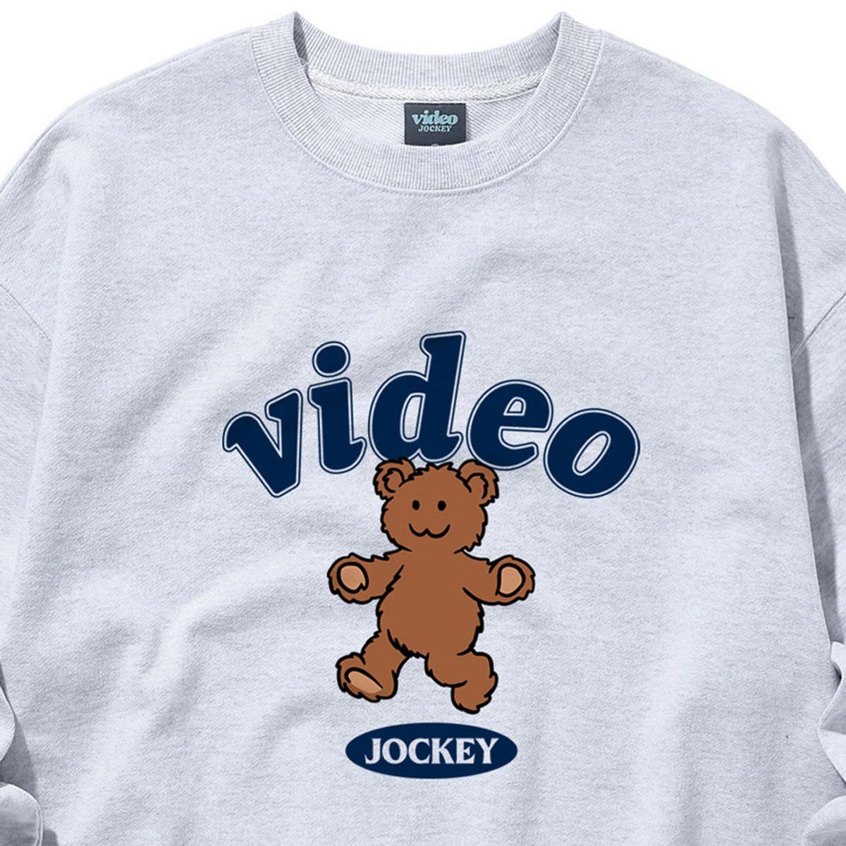 비디오자키(VIDEO JOCKEY) 도리도리 곰도리 스웨트셔츠 [그레이]