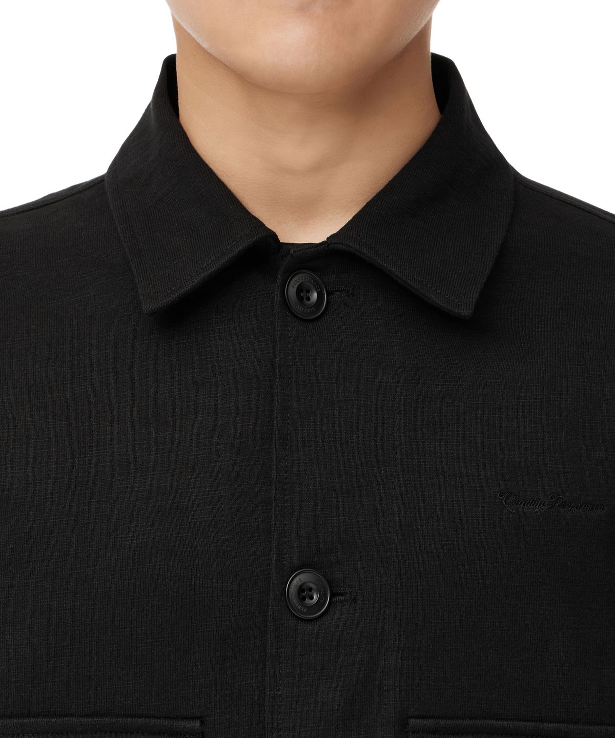 퀄리티 퍼포먼스(QUALITY PERFORMANCE) 슬럽 트러커 자켓 - 블랙