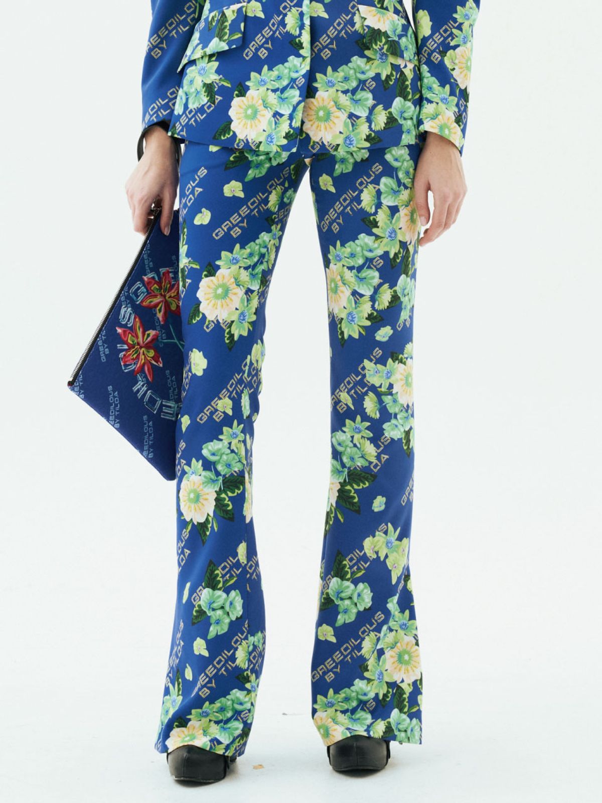 그리디어스(GREEDILOUS) Floral Print Slit Pants
