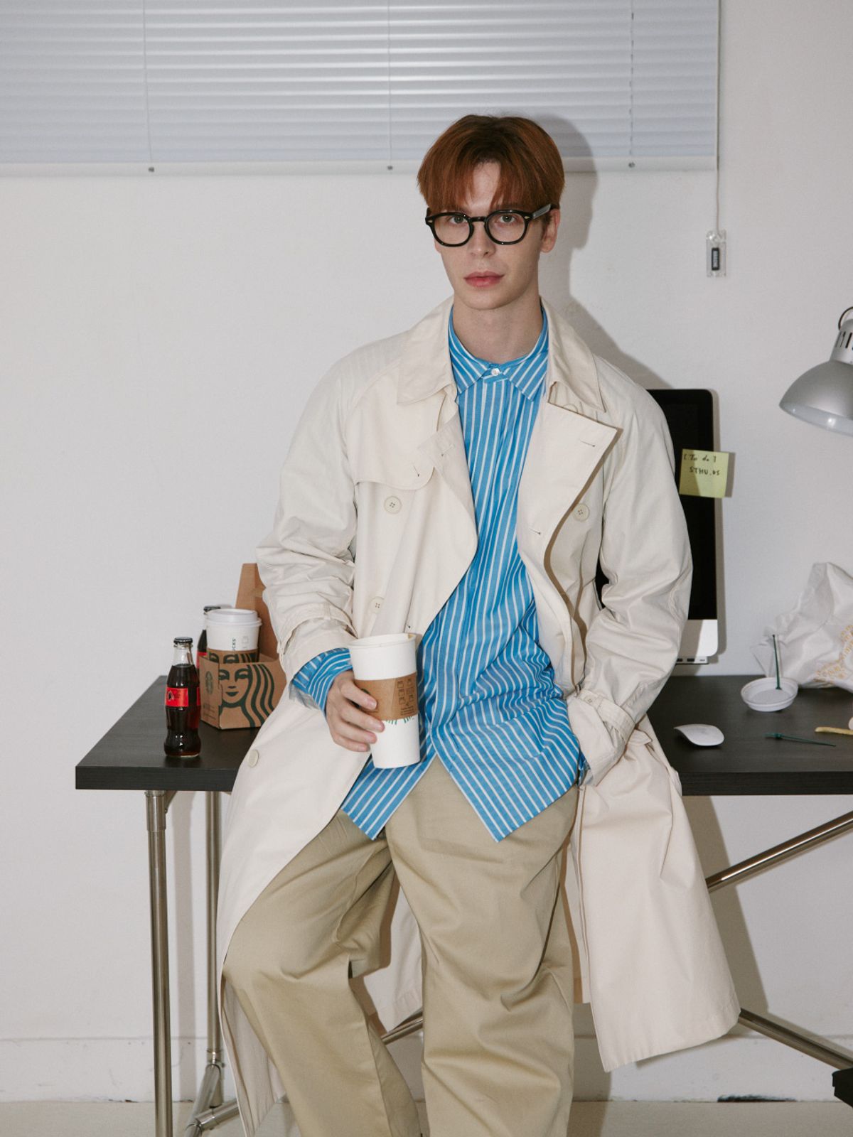 스튜(STHU) [Italy Fabric]Light Beige Double Light-Weight Trenchcoat