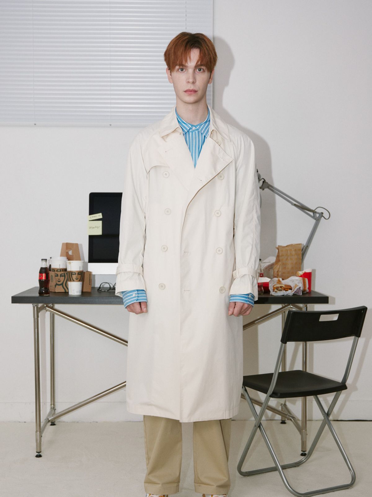 스튜(STHU) [Italy Fabric]Light Beige Double Light-Weight Trenchcoat