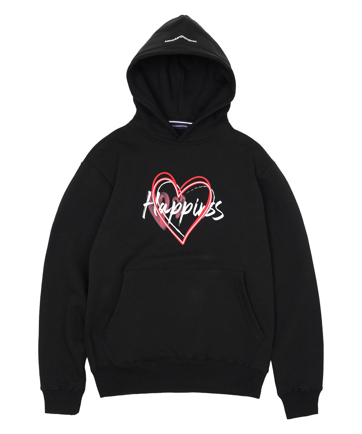 하드코어 해피니스(HARDCORE HAPPINESS) HAPPINESS HERT HOODIE_BLACK