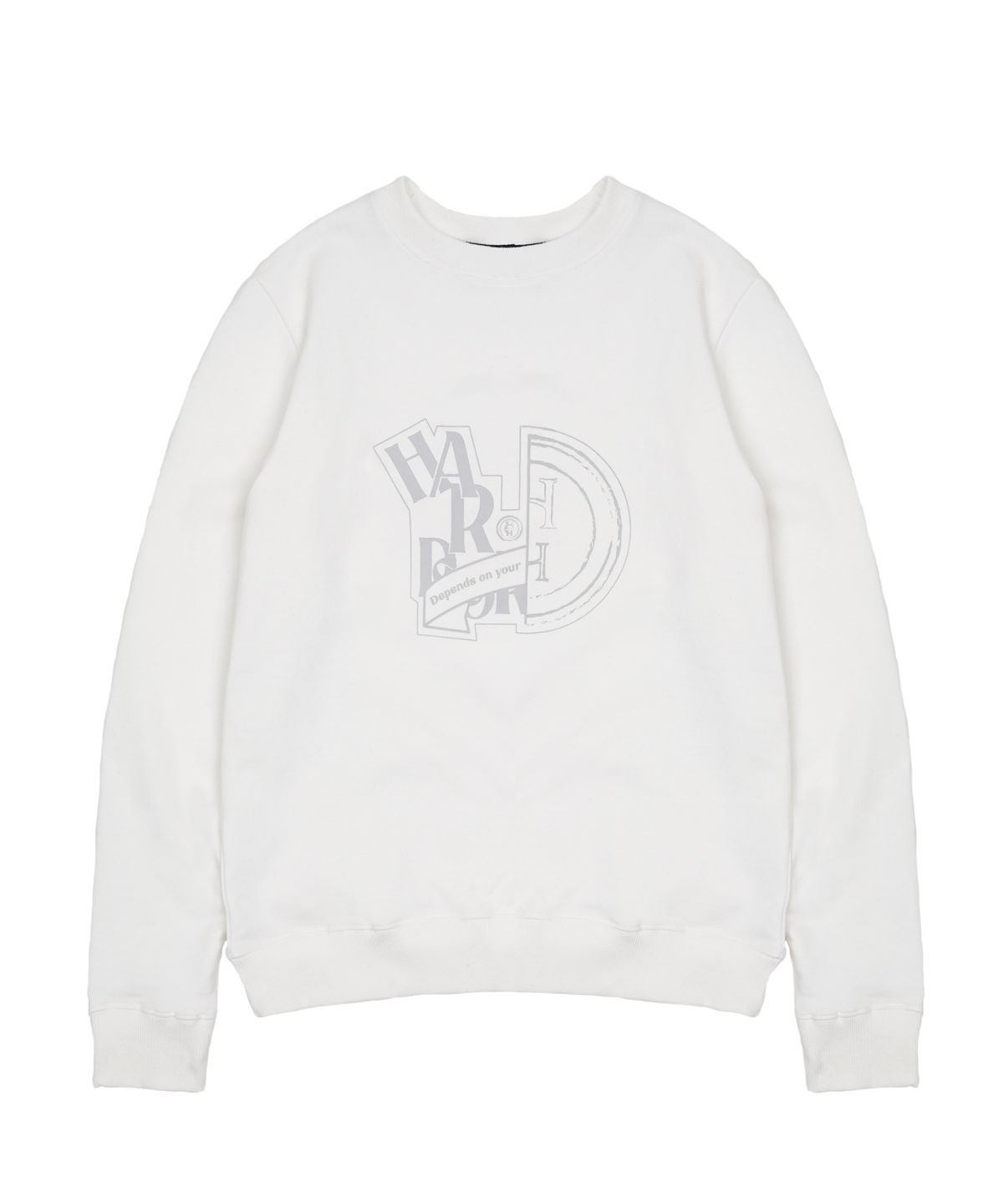 하드코어 해피니스(HARDCORE HAPPINESS) HALF SYMBOL LOGO SWEATSHIRT_WHITE