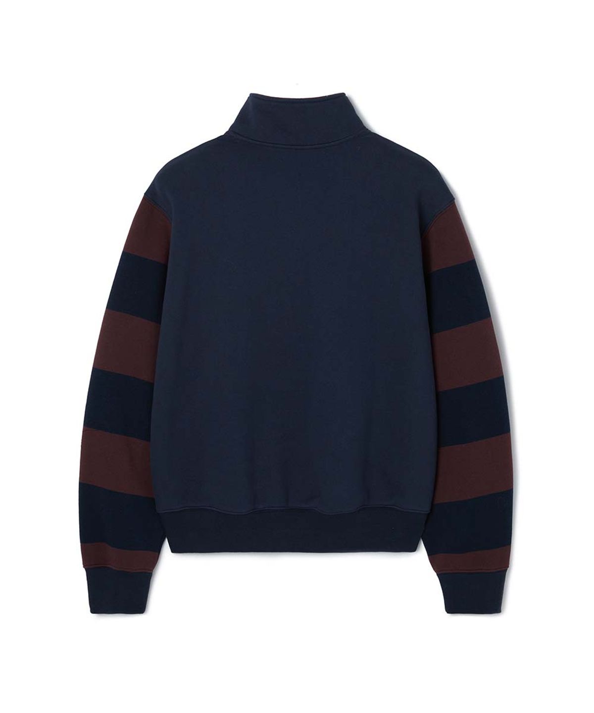문선(MOONSUN) ESSENTIAL_UNISEX MSS Stripe Half Zip-up Sweatshirt [Wine]