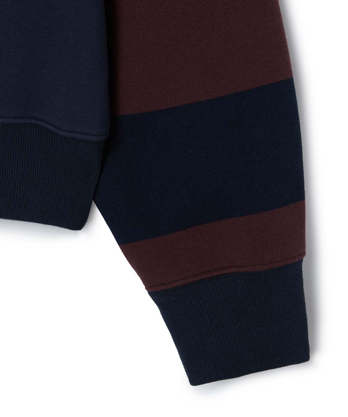 문선(MOONSUN) ESSENTIAL_UNISEX MSS Stripe Half Zip-up Sweatshirt [Wine]