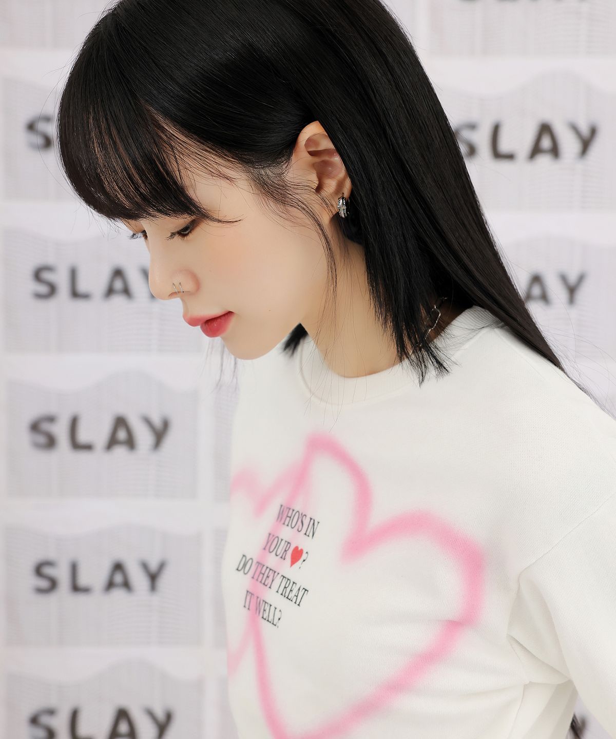 하이스쿨디스코(HIGH SCHOOL DISCO) DOUBLE HEART SPRAYED SWEATSHIRTS