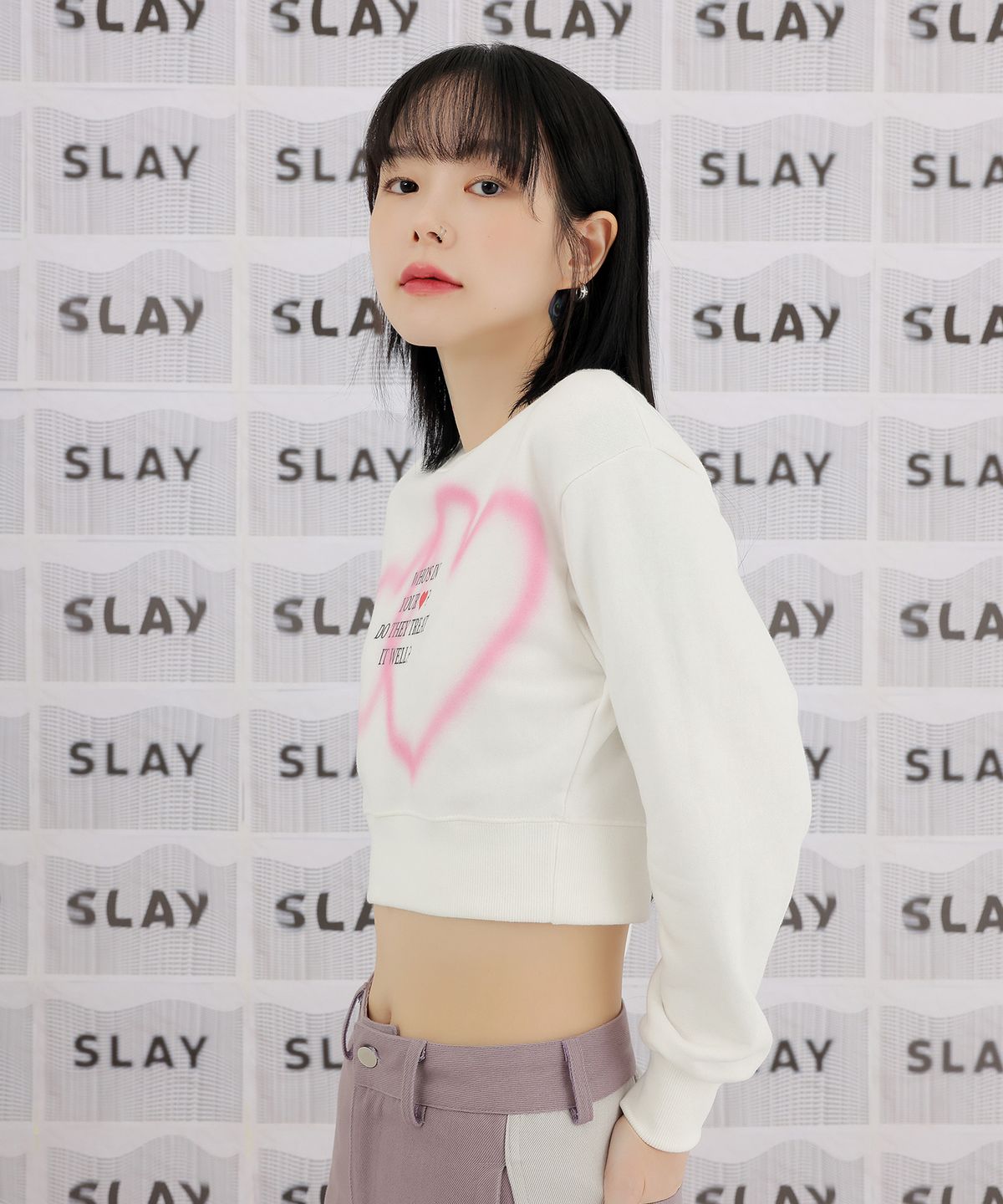 하이스쿨디스코(HIGH SCHOOL DISCO) DOUBLE HEART SPRAYED SWEATSHIRTS