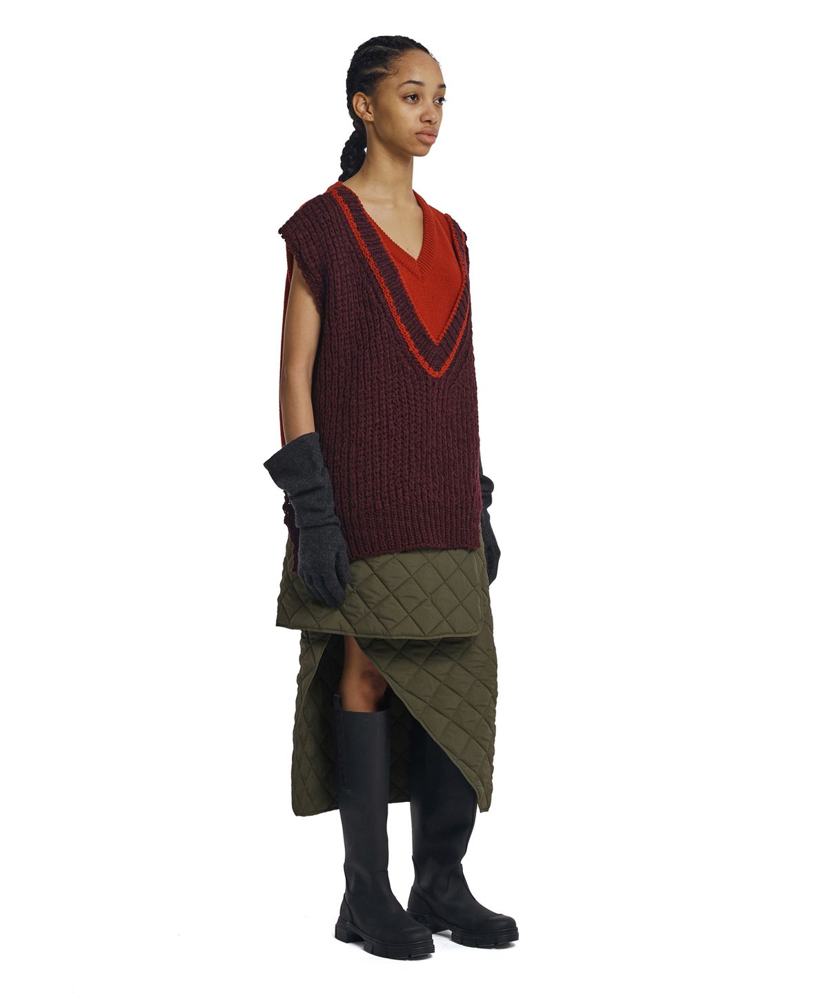 트렁크프로젝트(TRUNK PROJECT) Layered Knit Vest_Red