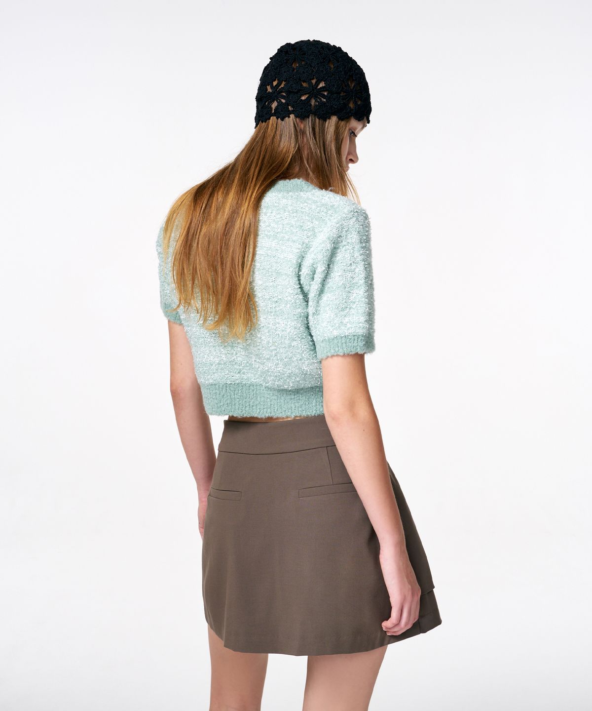 에트몽(ETMON) Color Blend Short Sleeve Knit Top  Mint