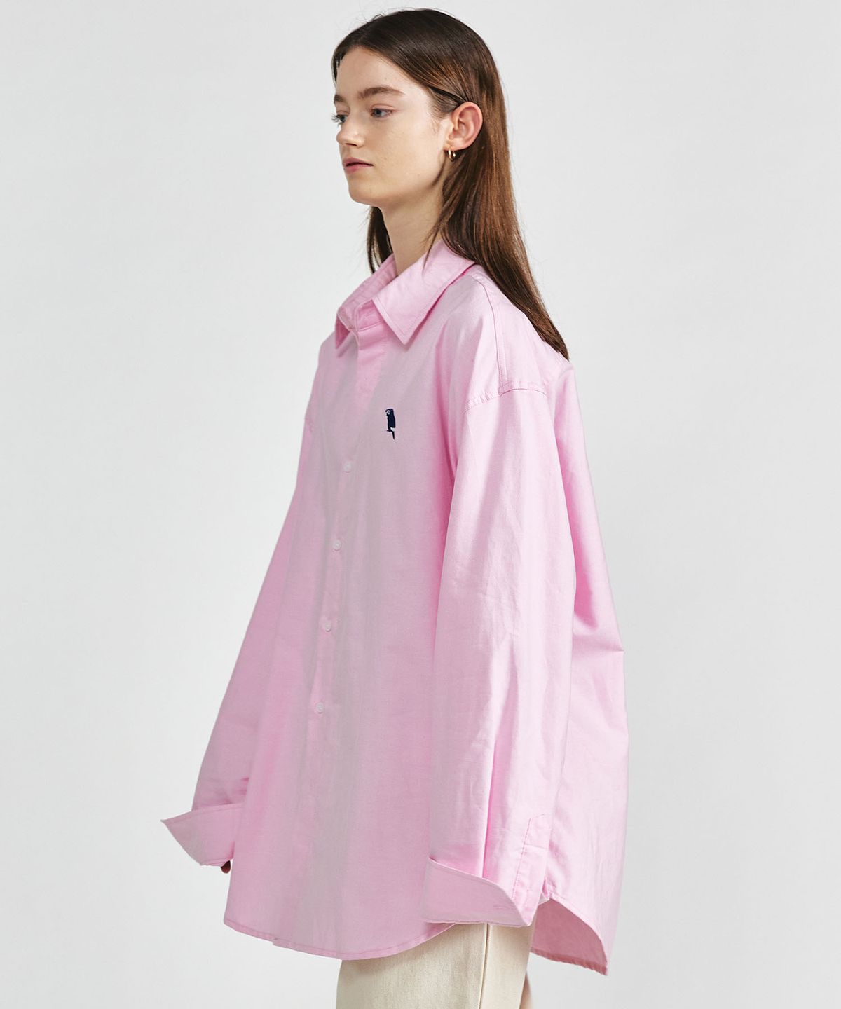 유니온발란트(UNION BALANT) 앵무새 자수 셔츠 핑크