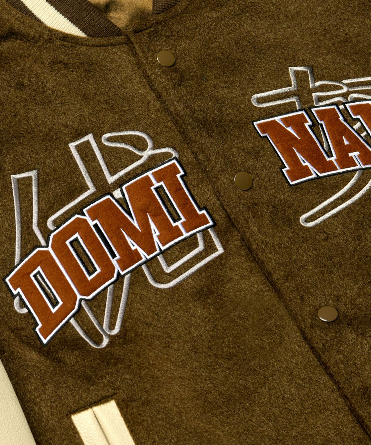 도미넌트(DOMINANT) Dragon Varsity Jacket_Brown