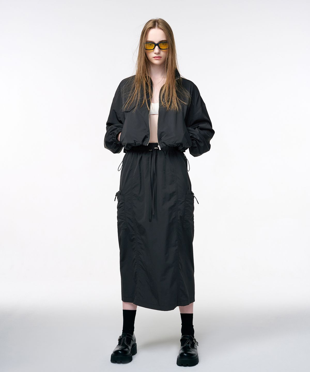 에트몽(ETMON) Wind Crop Jumper  Charcoal