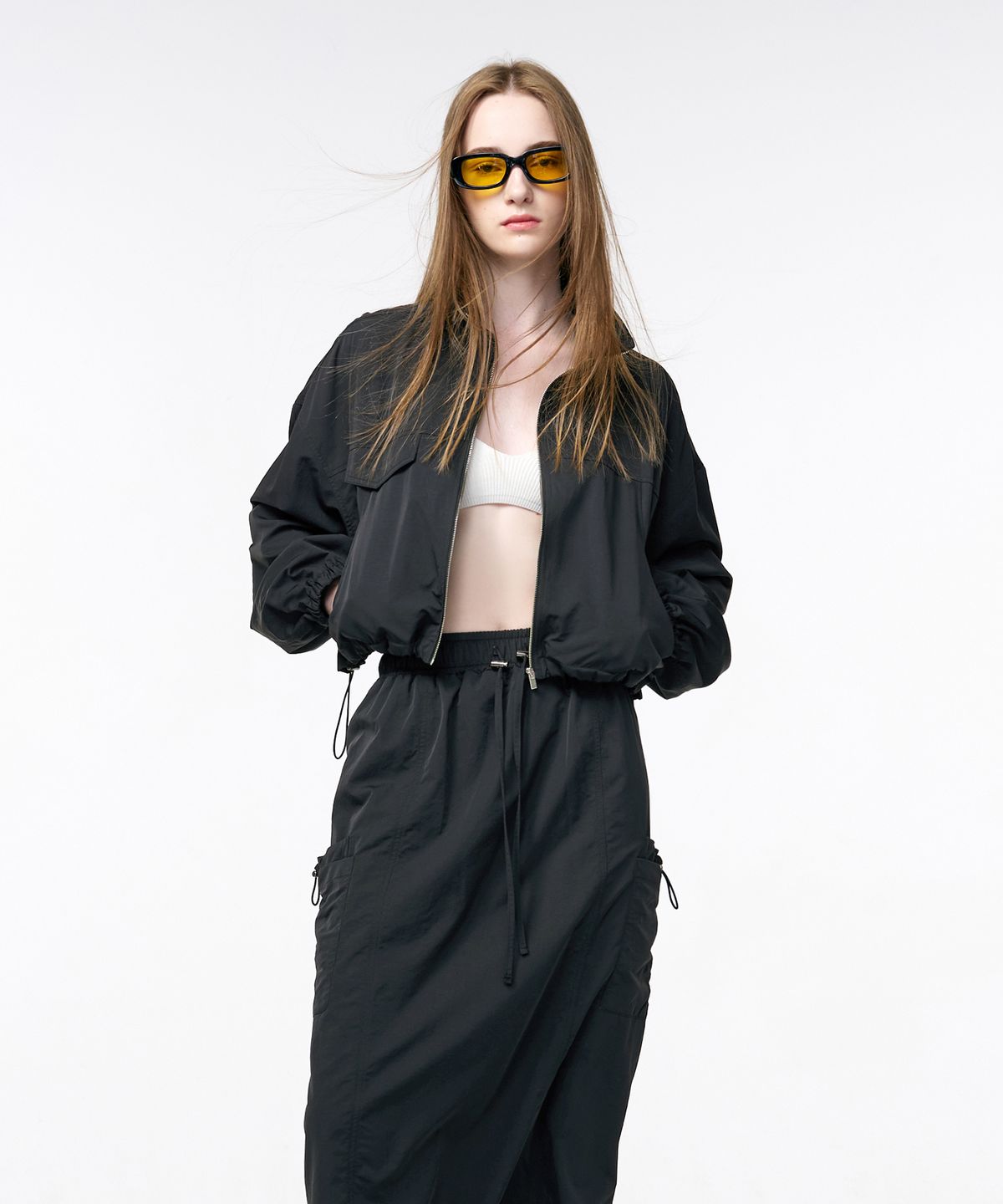에트몽(ETMON) Wind Crop Jumper  Charcoal