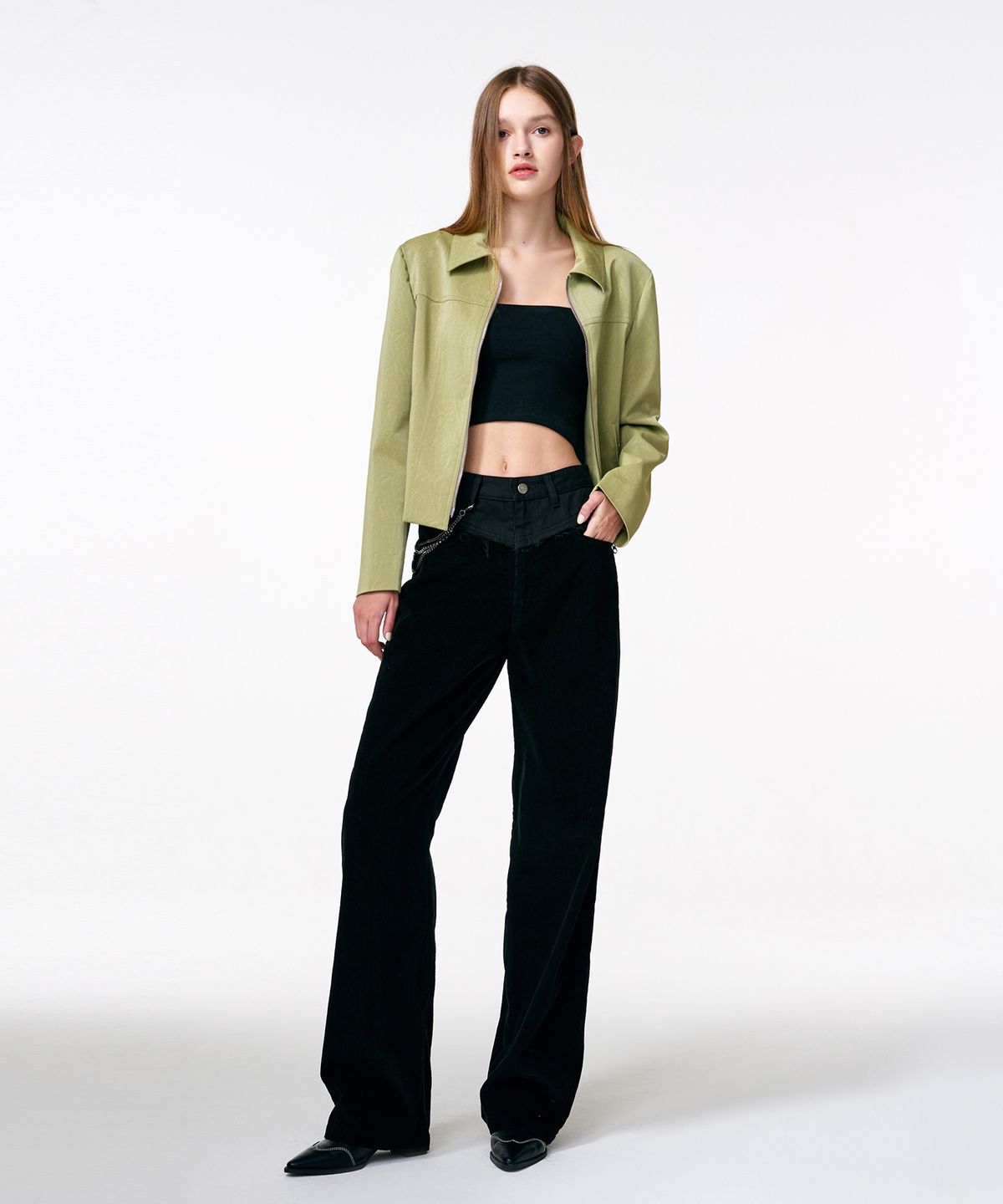 에트몽(ETMON) Corduroy Mix Pants  Black