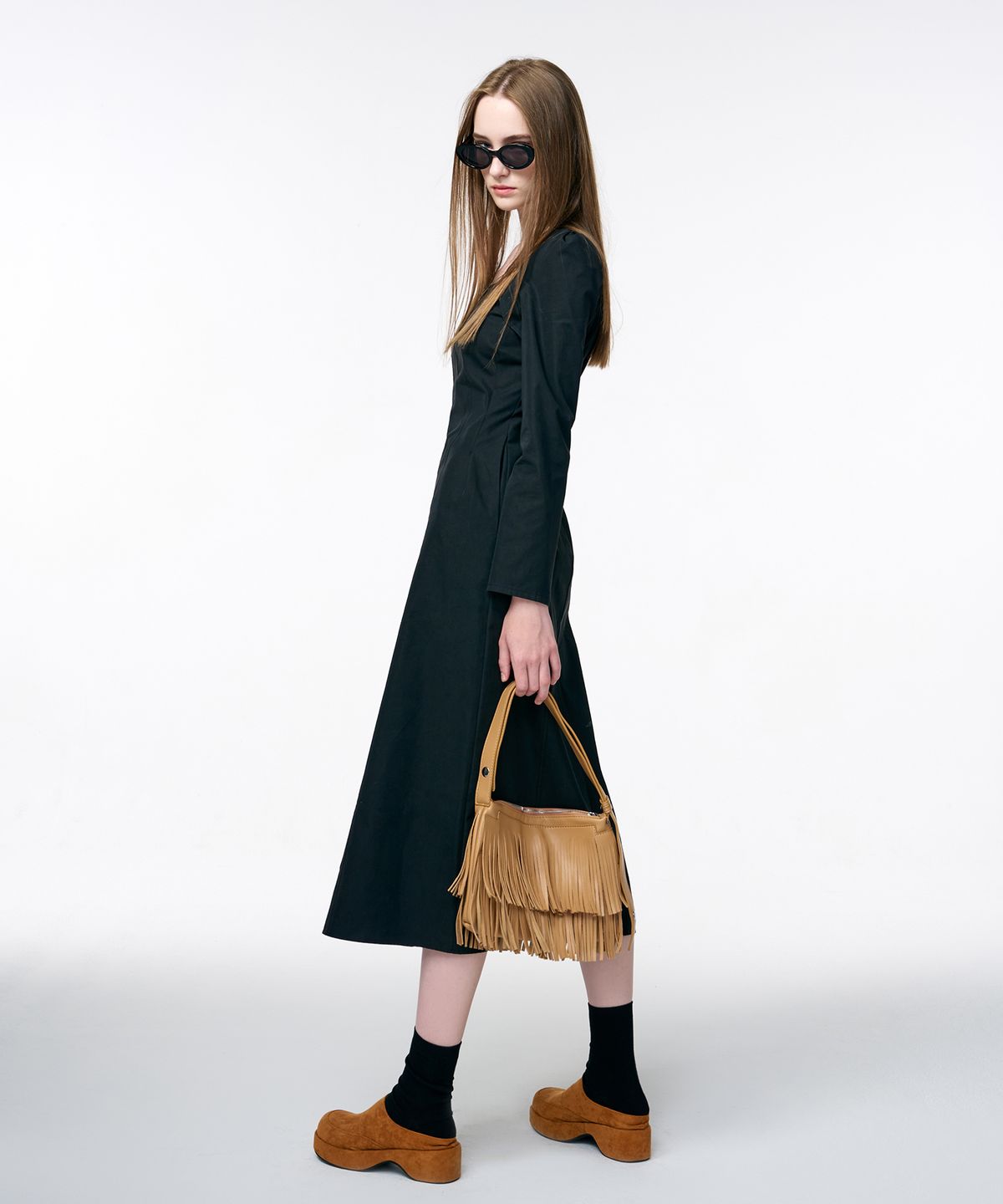 에트몽(ETMON) Bolero Layered Dress  Black
